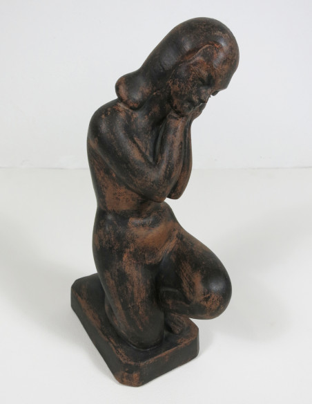 Art Deco-Skulptur von Imre Bedö für Bayernwald-Keramik