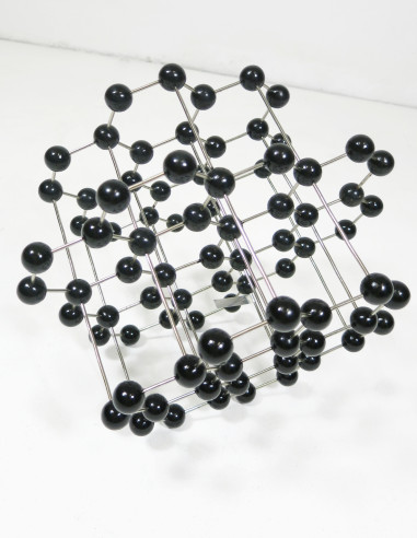 Vintage molecular model of a graphite crystal, Czechoslovakia, 1950s
