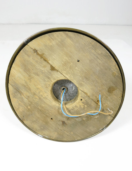 Stufen-Lampe im Art Deco-Stil mit Opalglas und Messing