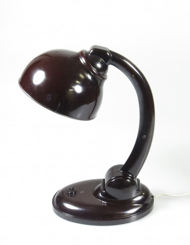 Bakelit-Lampe von EKCO in schokobraun
