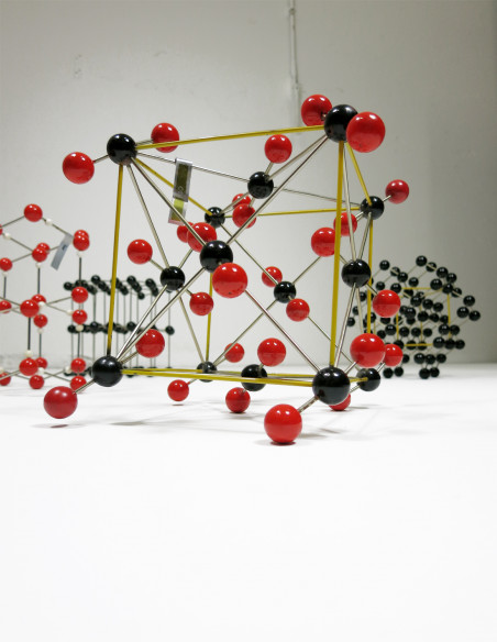 Vintage Molecular Model of Carbon Dioxide, CO2, Czechoslovakia, 1950s