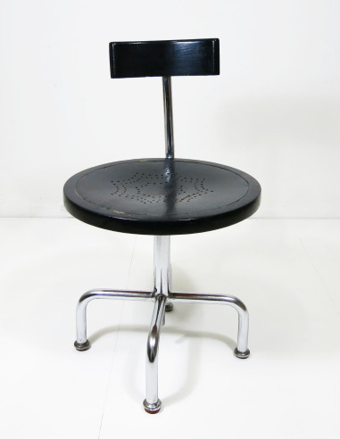 Architects chair with tubular steel frame, height adjustable