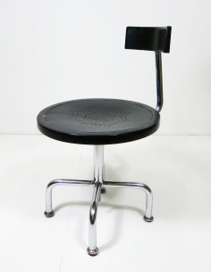 Architektenstuhl mit Stahlrohrgestell, höhenverstellbar 2