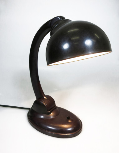 Bakelite lamp by EKCO in chocolate-brown